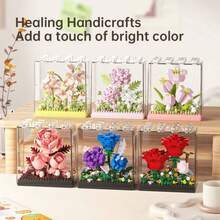 永生花盒向日葵盆栽模型，拼图拼装玩具，送给女孩、男孩的礼物，母亲节、父亲节、情人节、儿童节礼物 - 彩色 - 查看 3