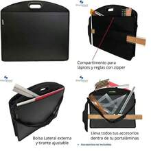 PORTAFOLIOS DE ARTE PORTALMINAS PROFESIONAL PARA DIBUJO TCNICO (Negro/Negro, 60x45x9) - negro1 / negro1+60x45x9 - Ver 1