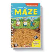 Alfombra de laberinto lógico para niños | 4 opciones de edad | Planificación de rutas, caminos de decisión y desafíos de laberinto | Elige 1 libro solamente - Libro del laberinto - Ver 10