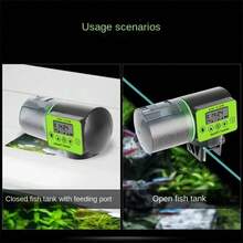 SHYFISH 自动鱼缸喂食器，智能定时鱼食投放器，大容量水族箱喂食机，小型智能鱼食投放器 - 綠色 - 查看 6