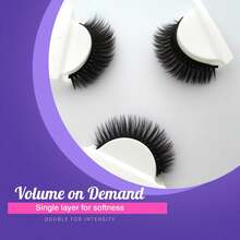 5对装磁性假睫毛套装，自然妆效，合成睫毛，化妆 - 黑色 - 查看 8