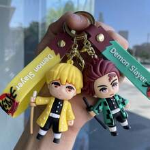 Mattel 1pc, 6 Different Demon Slayer Anime Keychain, Car Key Chain, Backpack Pendant, Plush Toy, Small Gift - Multicolor - View 4