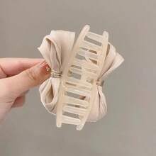 1pc Minimalist Fabric Bow Hair Clip, Hair Claw For Half-Up Hairstyle - Multicolor - View 5