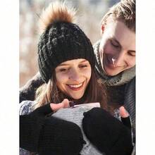 1 Pair Of Comfortable Thick Knitted Spring Gloves Spring Fingerless Gloves For Men Women - Mittens Finger Wool Gloves With Flip Touch Screen Compatible Soft And Breathable - Hand Washable Unisex Accessories Spring Gloves - A - Xem 2