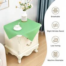 Mantel de mesa cuadrado pequeño de 24x24 pulgadas, lavable de poliéster, mantel de mesa lateral sólido de color verde salvia, cubierta de mesa auxiliar resistente para comedor, hogar y fiestas - Cuadrado de 24 pulgadas x 24 pulgadas de salvia - Ver 7
