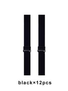 Bộ 12/10/5/3/2/1 dây thun đen điều chỉnh được, thích hợp cho tóc giả, dây đeo điều chỉnh, dụng cụ làm tóc giả, phụ kiện mũ đội tóc giả. - màu đen - Xem 13