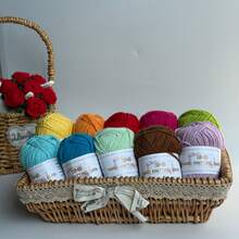10 球/套 4 股纱线,柔软亲肤纱线,适用于手工钩编 DIY 包、配饰、毛毯、披肩、帽子、花朵等。(长度约 1120 米/1224.8 码,重量约 400 克/14.1 盎司) - 彩色 - 查看 25