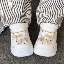 Summer New Sweet Pearl Chain Hollow Sandals, Super Thick Bottom Increase Height Women Beach Comfortable Casual Hollow Shoes - White - View 2