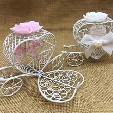 6 Cajas de Dulces con Forma de Corazn de Carruaje de Calabaza, 12 Cm/4,72 Pulgadas, de Metal Hueco, para Decoracin de Bodas, San Valentn y Fiestas(Rosa) - rosa+a - Ver 4