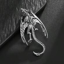 1pc Retro Domineering Dragon Brooch, Great Gift, For Men And Women Clothing Bag Backpack, Banquet Party Festival Performance - 1 - 查看 7