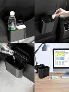 Kosz na śmieci do samochodu z pokrywą, szczelna konstrukcja, możliwość przechowywania chusteczek, obierków i innych śmieci, wielofunkcyjny kosz na śmieci do samochodu, łatwy do czyszczenia i demontażu, odpowiedni na przednie i tylne siedzenia, do biura i domu, odpowiedni zarówno dla mężczyzn, jak i kobiet, idealny wybór do organizacji samochodu i doskonały dodatek do wnętrza. - Czarne - Zobacz 10