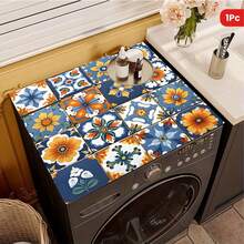 1pc Colorful Tile Pattern Design, Silica Gel Washing Machine Dryer Top Cover Pad, Anti-Slip, Suitable For Laundry Room, Bathroom, Home Decor - Multicolor - View 5