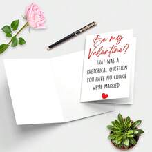 1pc Funny Couple Card With Envelope, Humorous Valentine's Day Greeting Card For Husband And Wife, Romantic Anniversary Card Gift For Spouse - Multicolor - View 3