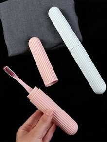 1/2/4支装便携式牙刷盒，旅行牙刷架，塑料便携式牙刷收纳盒，户外浴室牙膏架，储物盒，整理盒，旅行洗漱杯，防尘盒，浴室配件，洗漱工具，旅行必备，海滩，夏季，商务，浴室，学校，洗漱用品，旅行配件，邮轮必备，度假，露营用品，返校，节日，学习用品