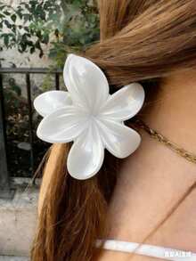 3个/1个 8.3厘米/3.26英寸 酒红色、黑色、白色 花形塑料轻巧发夹，时尚百搭高端优雅礼品，简约纯色发爪，适合日常、休闲、派对、通勤、海滩、丸子头、马尾辫、洗脸、化妆、服装配饰 女士发爪夹 优雅发饰 - 彩色 - 查看 3