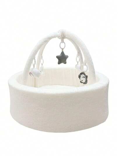 Baby Gym Play Mat & Ball Pit With 5 Infant Learning Sensory Baby Toys For Newborn Toddler Boy & Girl (Balls Not Include)