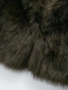 Camellia New Autumn/Winter Faux Fox Fur Collar Fashionable Short Coat, Youthful & Stylish Artificial Fur Jacket - Brownish-green - View 10