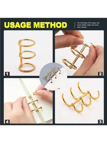 2个金属活页夹环，日历圆环，适用于笔记本、相册、剪贴簿夹子，可爱配件，返校季，学习用品