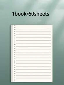 1 Pack/60 Sheets Lined Loose Leaf Paper, Suitable For Binders, Notebooks, Diaries, Travel Journals, Refillable Thick Paper - Horizontal Inner Pages - View 8