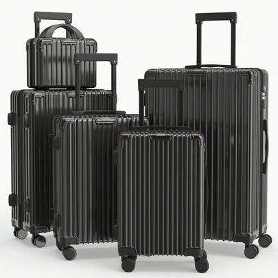 YSTYLE Suitcase Available In Various Colors Made Of PVC Material With Combination Lock And Silent Universal Wheels, Suitable For Storing Clothes For Business Trips, Boarding And Student Boarding.