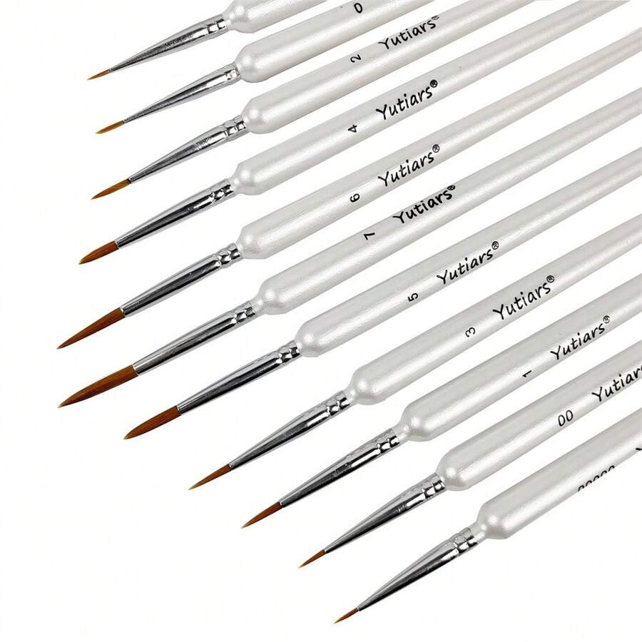 [11 Fine Paintbrushes | Durable Paint Brushes, Perfect For Acrylic, Oil, Watercolor, Face Painting, Nail Art, Model Painting And Line | YUTIARS Wooden Products] - one-size - View 1