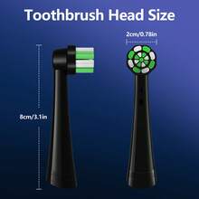 4/8 pièces Têtes de brosse à dents de rechange, convient pour la série Io, nettoyage en profondeur, soins bucco-dentaires, emballées individuellement, convient pour la maison et les voyages - Ensemble noir et vert - Voir 2