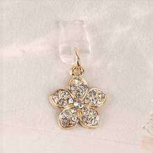 1个全新精美小花挂件/手机充电口防尘塞/装饰吊坠/兼容/Type-C接口，送给母亲、家人、朋友、孩子、生日、节日的礼物，手机配件，手机挂件 - 金色2 - 查看 9