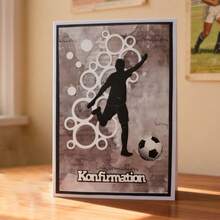 创意足球和圆形切割模具，DIY剪贴簿相册和压花模板，贺卡制作工具，卡片纸切割工艺品，礼品卡制作模板模切。 - 銀色 - 查看 1