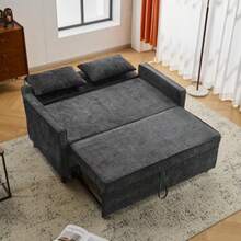 [Sofa Bed With Sleeping Function] Two-Seater Sofa, Double Sleeper Sofa, Adjustable Backrest, Chenille Fabric, High-Density Foam, Living Room Sofa, Sofa With Bed Function