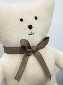 25 cm/9,84 Zoll beiger Teddybär Plüschspielzeug, niedlicher Schleife Kuscheltier, hautfreundliches weiches Plüschtier für Babys & Kinder, perfektes Geschenk für Babyparty, Geburtstag, Weihnachten, süße Akzentdekoration für Kinderzimmer - Champagnerfarben - Übersicht 5