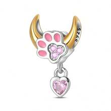 925 Pure Silver Adorable Pet Series - Cat Claw Guardian Pendant, Cat Claw Fishbone Pendant, Friendship Cat Claw Pendant, Magic Cat Pendant, Fishbone Cat Claw Print Pendant, Cat And Dog Claw Print Earrings, Cat Claw Bone Pendant, Moon Cat Claw Beads, Cute Cat Beads, Sweet Cat Claw Beads, Lotus Cat Moon String Pendant - Multicolor - View 14