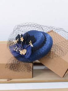 17cm Polyester French Elegant Veil Hat, Suitable For Church, Ball, Wedding Photo, Races, Birthday Party, Party, Year-Round Use - A - View 11