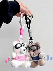 1pc Cute Bear Pendant Keychain, Fashionable Accessory For Women, Delicate Bag Hanging Chain