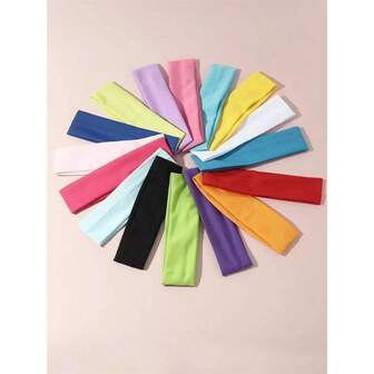 10pcs/Set Colorful Sports Headbands For Girls, Decorative Headband Set, Suitable For Daily Decoration