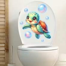 1/3片装可爱夜光海龟墙贴，适用于浴室、卧室、客厅装饰，防水PVC自粘材质，易于清洁 - 彩色 - 查看 7
