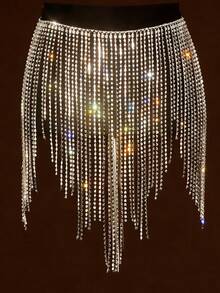 Waist Chain; Sexy, Glittering, Tassel, Crystal Skirt, Belly Dance, Body Chain, Performance Accessories, Western And European