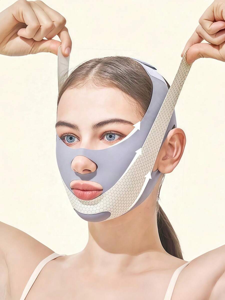 高级提拉紧致绷带 | 可水洗下巴塑形带 | 舒适全天佩戴V字脸面膜