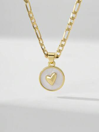  1件复古铜质心形吊坠项链，限量版，适合作为圣诞节、感恩节、万圣节、母亲节、情人节、送给朋友、圣餐仪式、日常佩戴、祈祷的礼物。