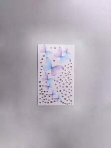 1/5 套孕妇肚皮贴纸，水晶贴纸，钻石派对照片，孕妇照，彩色珍珠心形 3D 装饰图案（蝴蝶套装）