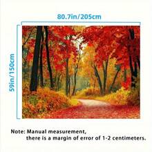 1 Magical Autumn Path Large-Sized Background Flag - Vibrant Autumn Leaf Design, Made Of Polyester Material, Perfect For Cameras, Seasonal Celebrations, Comfortable Gatherings, And Easy Indoor/Outdoor Settings, Multifunctional Decoration | Vibrant Design | Polyester - متعدد الألوان 3 - مشاهدة 4