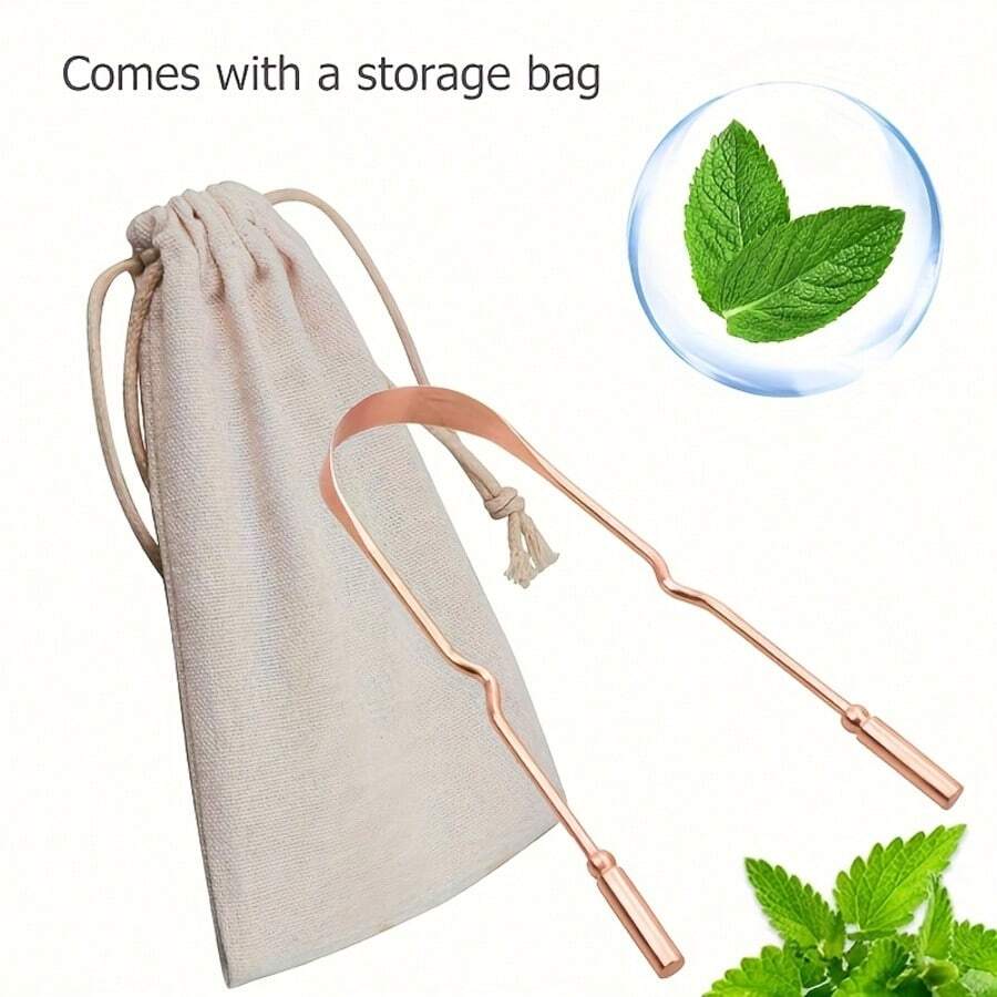 1个纯铜舌刮，去除舌苔，清新口气 - U型金属舌刮，带手柄，有助于减少口臭，男女通用，口腔护理产品，适用于客厅、家庭、卧室、浴室、家居用品、旅行、婚礼、派对、生日、男士礼物、送给父母、朋友、新年礼物、配件、趣味礼物，不锈钢舌刮，牙龈按摩器