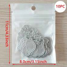 10/30/50/100个混合随机蕾丝金色模板模具切割模具装饰切割板模具切割剪贴簿纸工艺DIY卡片 - 銀色 - 查看 15