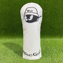 3pcs/Set WAAC Brand White Leather Creative Cartoon Expression Golf Club Head Covers, Suitable For Wood, Iron And Putter Clubs, Protective Covers - White - View 8