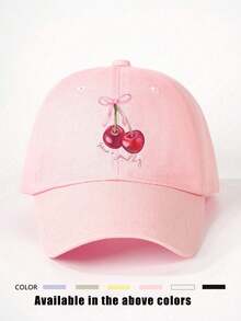 1 Pc Cherry Print Adjustable Baseball Cap, Outdoor Sun Protection Casual Hat Suitable For Spring, Autumn, Travel, Beach, Y2K Style Youth Cap - Baseball Cap - View 18