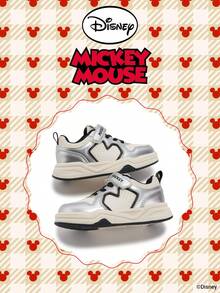 Disney 1 đôi giày thể thao trẻ em  phiên bản hợp tác chính thức, phù hợp cho sinh hoạt hàng ngày, kỳ nghỉ, thể thao và các hoạt động ngoài trời. Thoải mái, ôm sát chân, chống trơn trượt, thoáng khí. (Giày thể thao bé trai, giày sneaker bé trai, giày thể thao trẻ em, giày thể thao bé gái, giày sneaker bé gái) - Bạc - Xem 2