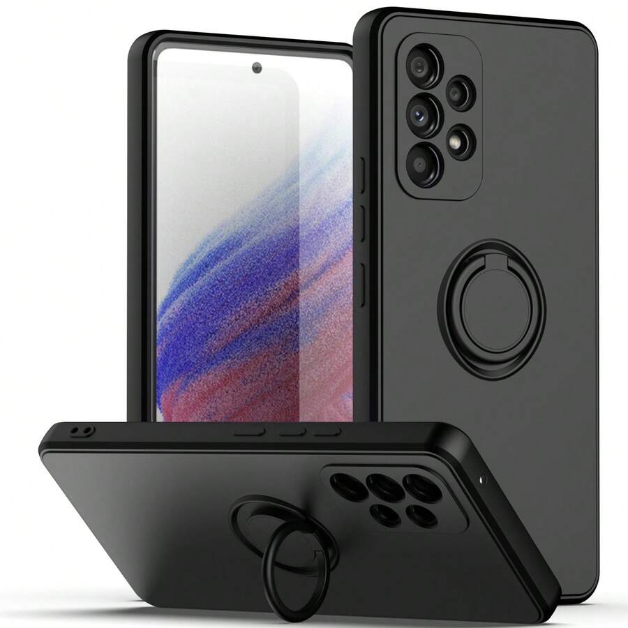 1 ốp lưng điện thoại lót nhung kèm giá đỡ, tương thích với iPhone 16/15/7/8/SE2/14/13/12/11/Pro Max/XS Max và Galaxy S25 Ultra/S24/S23/S22/S21/S20, A14/A24/A25/A34/A35/A55, Redmi, OPPO, Realme, Honor và nhiều hãng khác. Phiên bản quốc tế, không phải phiên bản nội địa. - màu đen - Xem 1