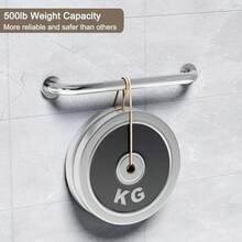 XISH 40CM Barra de  para Bao, Barras de Agarre Antideslizantes para Bao, Pasamanos Acero Inoxidable,para Barra de Agarre Ducha Discapacitados,Ancianos(2pcs) - plateado+40 - Ver 4