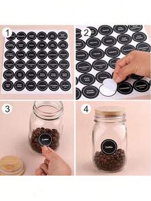 1 Set Of 5 Sheets, 180 Pieces Spice Labels Round Adhesive Spice Jars Labels Stickers Blank Writable Labels Seasoning Labels For Kitchen Pantry Jars Caps Food Containers Spice Organizers - Multicolor - View 6