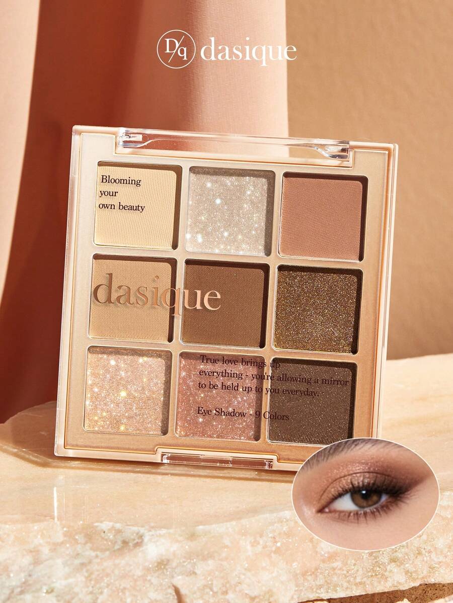 Dasique 九色眼影盘，持久显色，易于上手，顺滑易晕染，纯素配方，无动物实验，节日必备玫瑰女孩最佳色彩魅力氛围，圣诞节送给女性的礼物，时尚女装品牌，返校季，新娘婚纱，夏季，情人节，假期，情人节