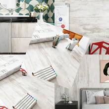 Livelynine - Papel pintado de hormigón blanco con textura para encimeras papel pintado impermeable para baño recámara cocina gabinete encimera vinilo cemento 40.13 x 200.15 cm - HormignBlanco - Ver 1